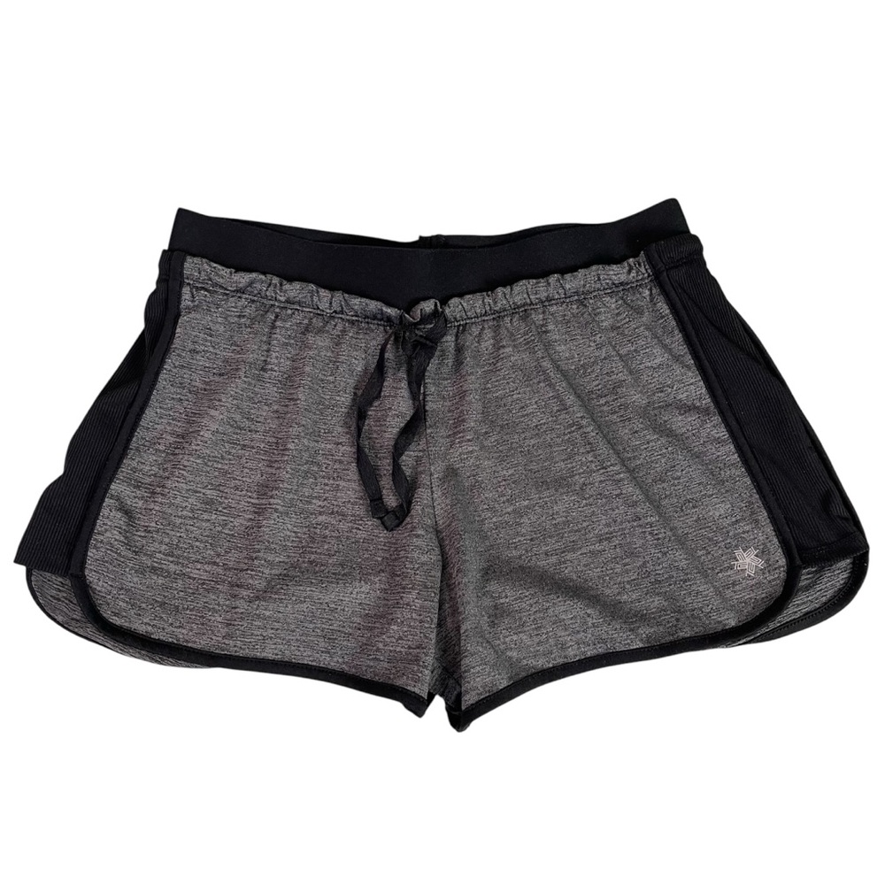 Tek Gear Gray and Black Athletic Shorts with Drawstring | Dry TEK